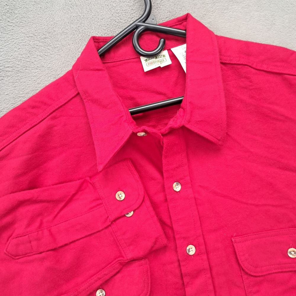 NWOT FIVE BROTHER Long Sleeve Red Flannel Shirt Men's 2XL Heavy Winter Chamois